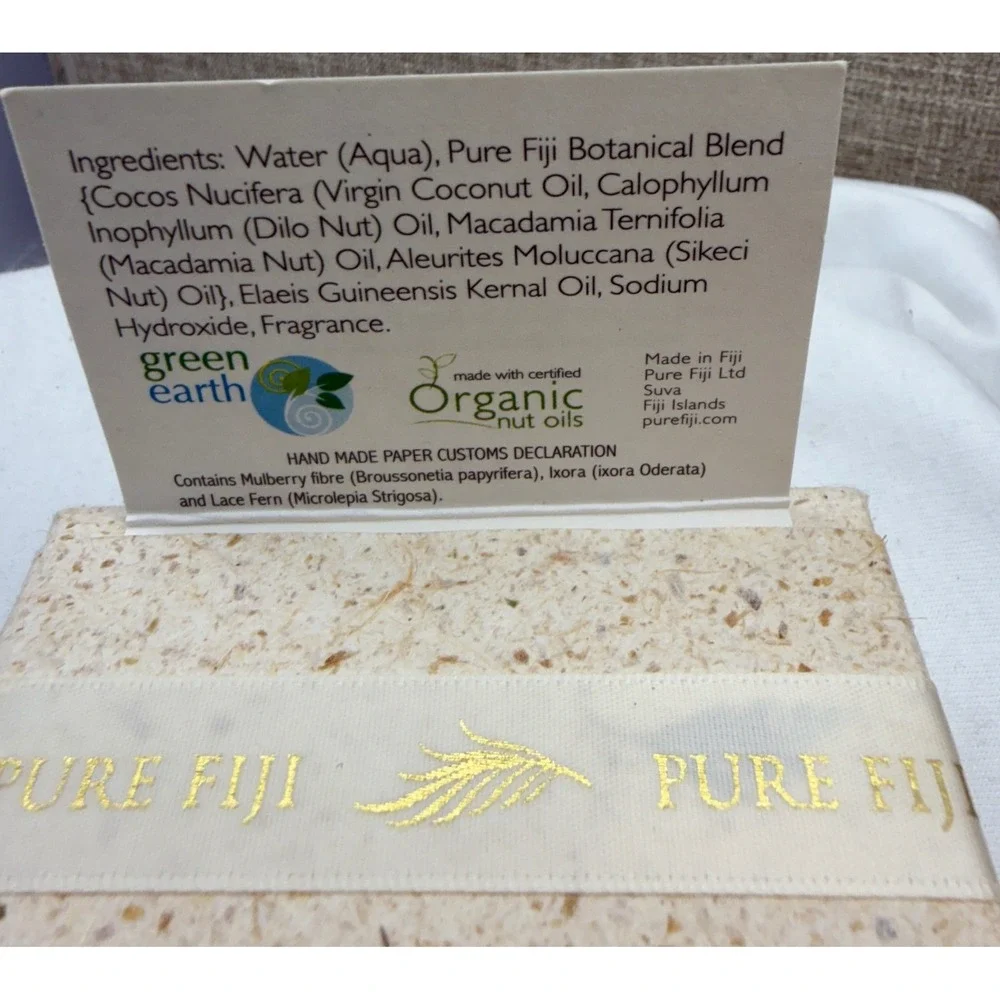 Pure Fiji Handmade Coconut Soap Guava 100g 3.5oz New Hand Crafted Paper Wrap